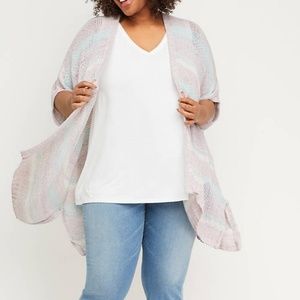 New Lane Bryant Pastel Rainbow Marled Overpiece